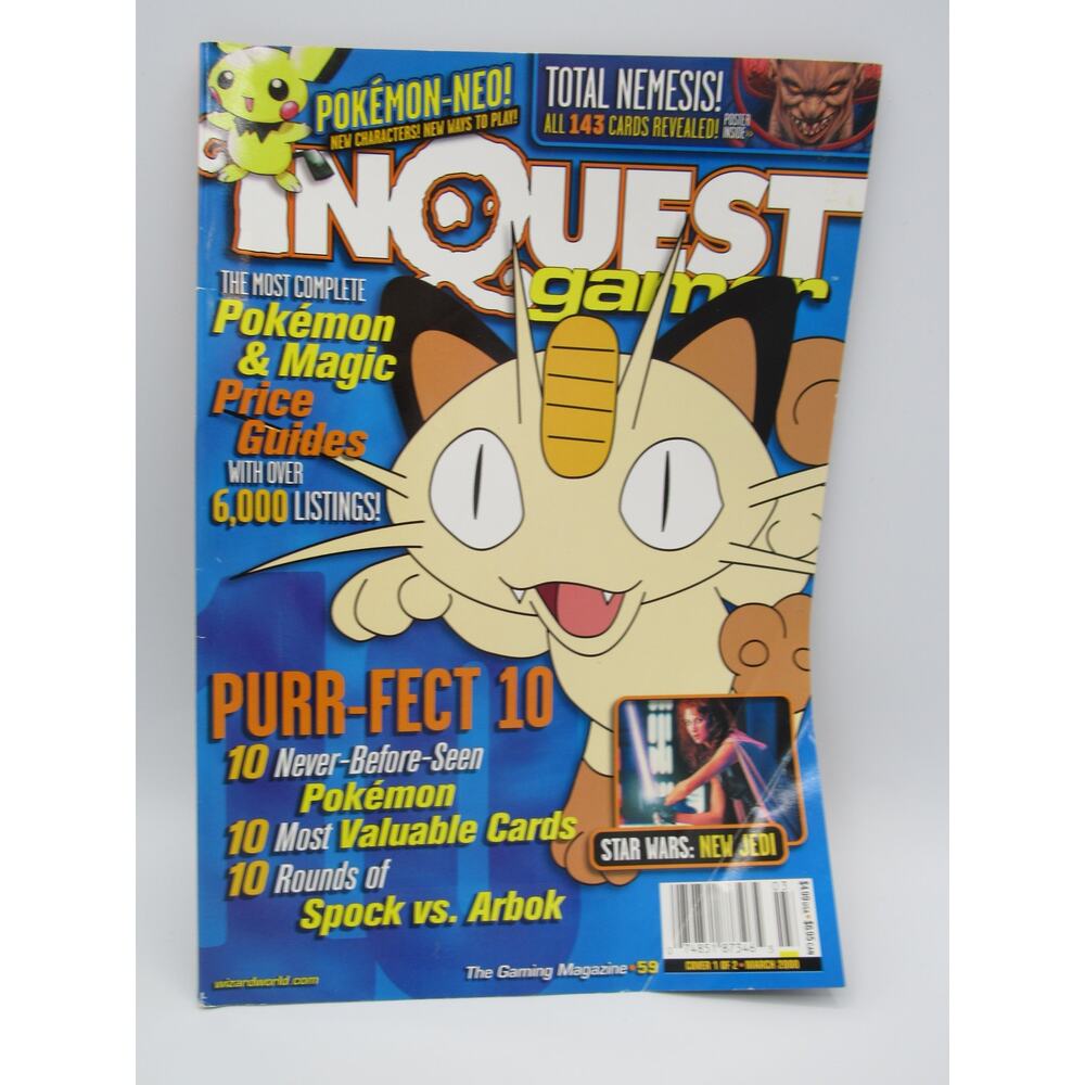InQuest Gamer March 2000 Issue 59 Pokemon Neo Star Wars New Jedi w/ Poster